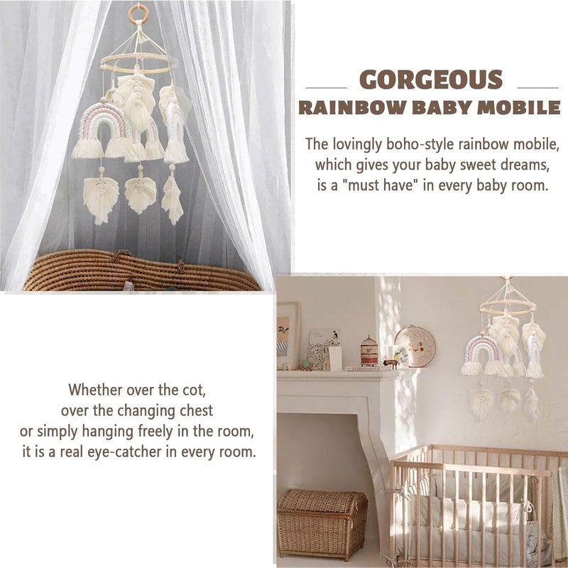 JILPAK Boho Baby Macrame Rainbow Boho Mobile - Newborn Shower Gift - Image 4